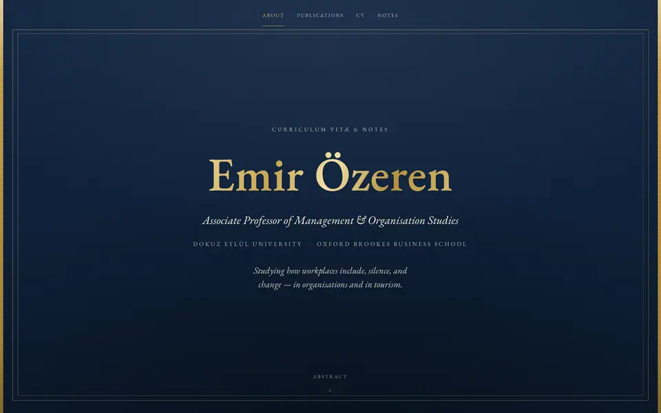 The home page of Emir Özeren's academic site