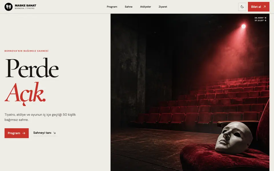 The Maske Sanat Tiyatro home page
