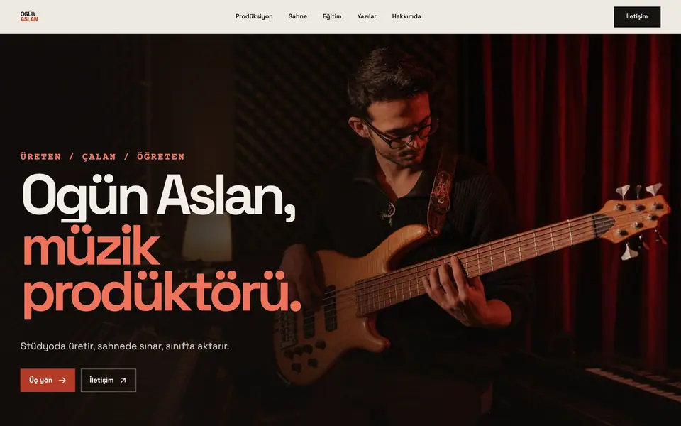 The home page of Ogün Aslan's site